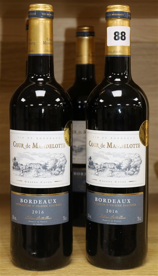 Five bottles of Cour de Modelette Bordeaux 2016